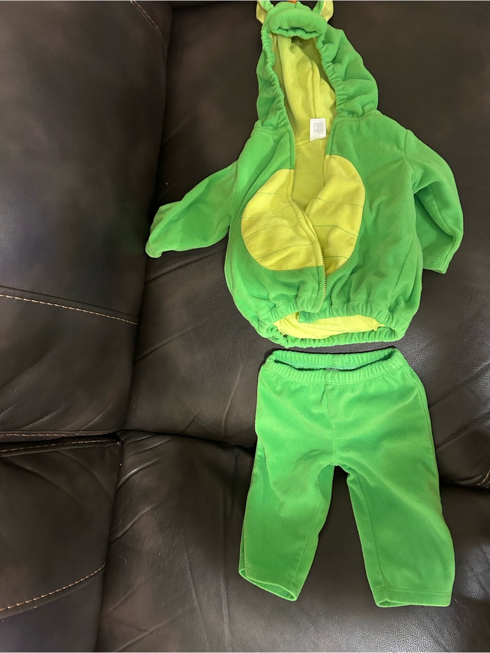 Carters Green Kids Dinosaur Costume Hoodie and Pants fleece